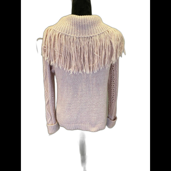 Soft  Chunky Knit Pale  Pink Cowl Neck Sweater Size Medium - Picture 2 of 7